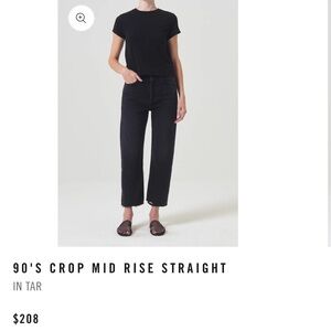AGOLDE 90’s crop mid-rise straight jeans (black)